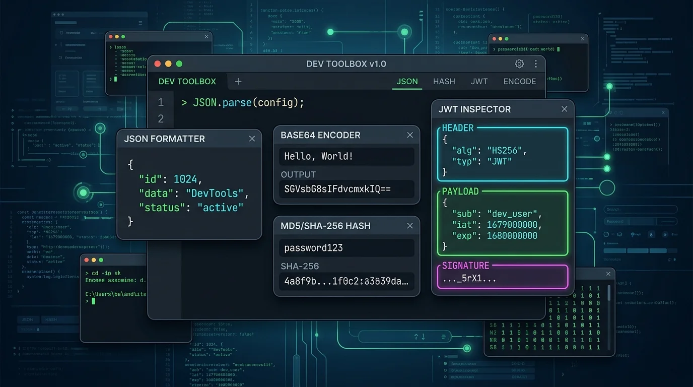 Dozens of developer utilities in one fast, ad-free toolbox